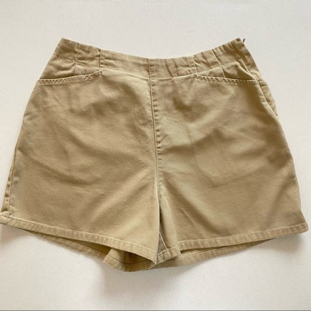 Vintage Khaki Shorts Womens size 10 side zipper flat front